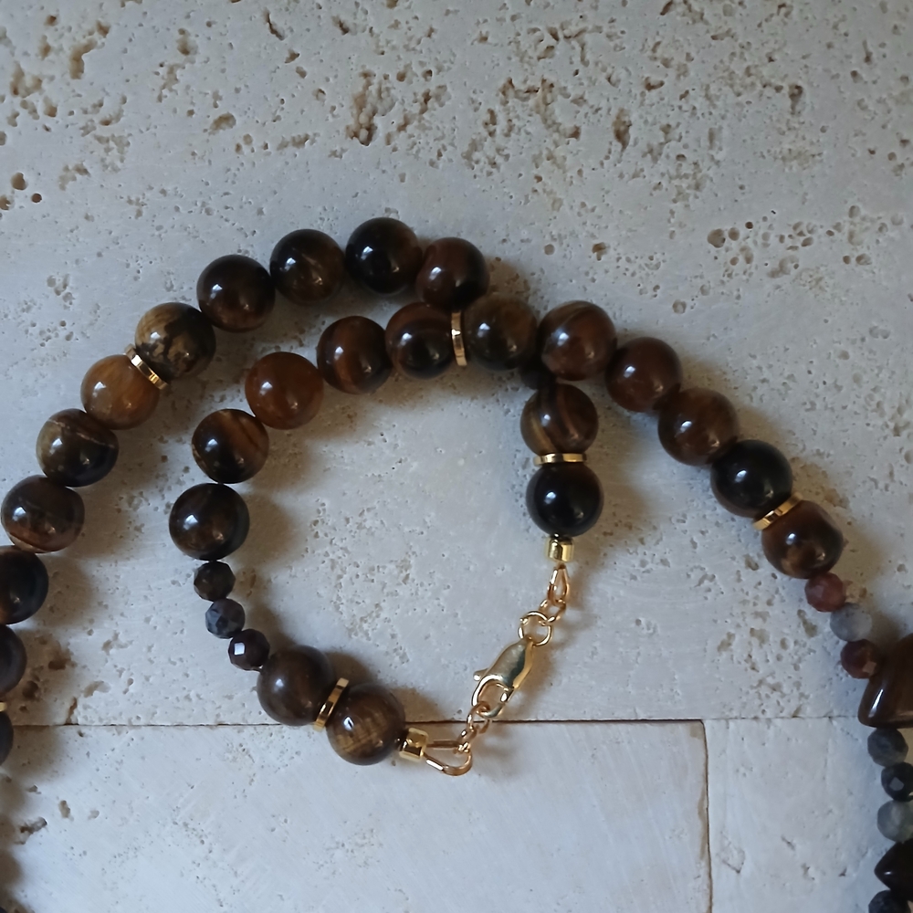 Natural Tiger's Eye and Multifaceted Gemstones